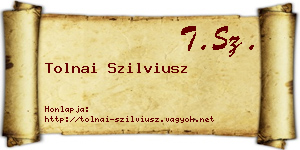 Tolnai Szilviusz névjegykártya